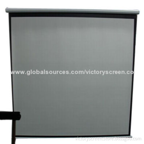 Manual screen with good-quality fabric, matte white, lock system, 240*240cm